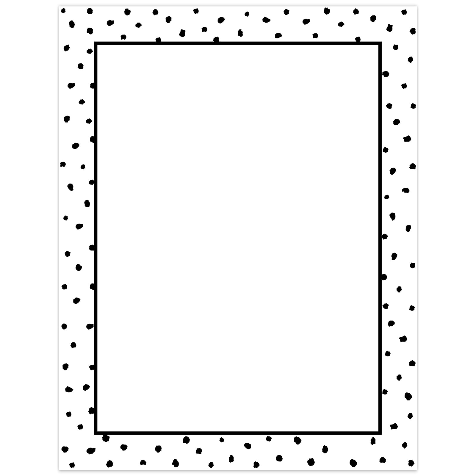 FYSUIMU 80 hojas de papel de papelería de lunares negros con membrete de carta, papel de impresora de computadora de una sola cara, papel para notas, tarjetas de felicitación, invitación, impresión de