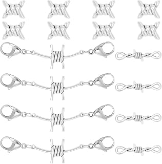 WEBEEDY 8 Pairs Shoelace Charms Barbed Wire Shoelace Buckle DIY Decorative Shoe Charms Shoe Clips Shoelace Craft Metal Jewelry Shoes Accessory for Sneakers Boots Casual Shoes