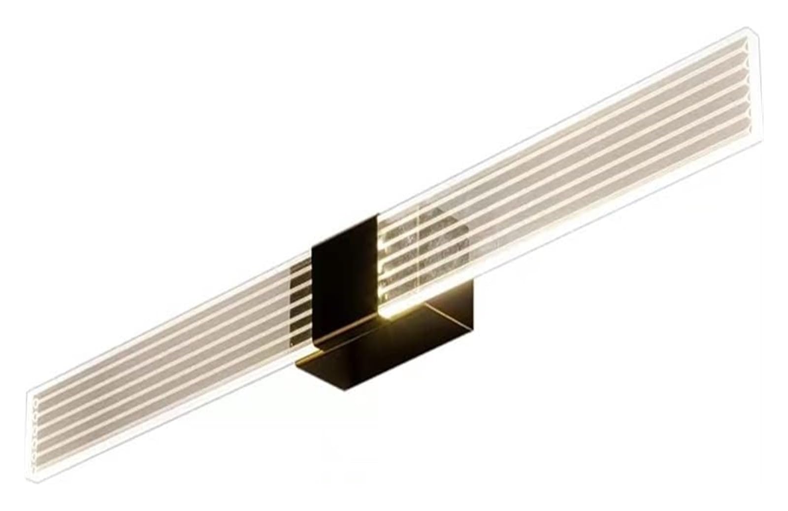 Jybnbbe Black Long Strip Acrylic Wall Lamp, Minimalist Interior Decoration Copper Veneer,Chandelier,-55Cm