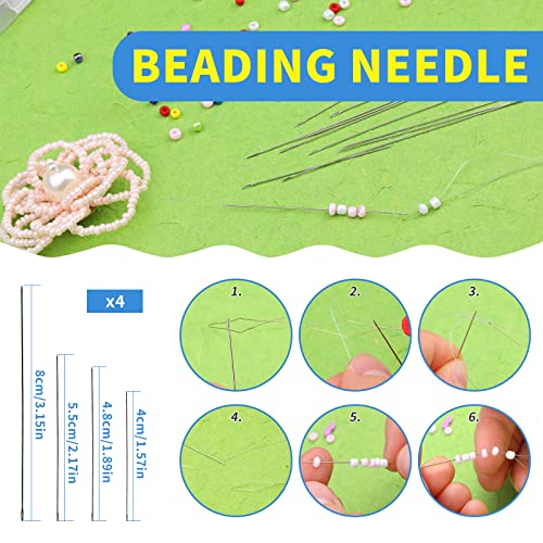 61Pcs Beading Needle Set,Includes Big Eye Beading Needles, Embroidery Needles, Long Straight Beading Needles For Jewelry Making,Diy Bracelets, Necklaces And More #TOP4