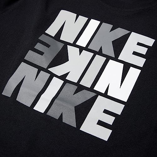 Nike Girl's NSW Tee Boxy Print (Little Kids/Big Kids) Black LG (14-16 Big Kid)2