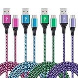 Android Charger Cable 6FT 4Pack Micro USB Cable Nylon Braided Sync and Fast Charging Cord Compatible...