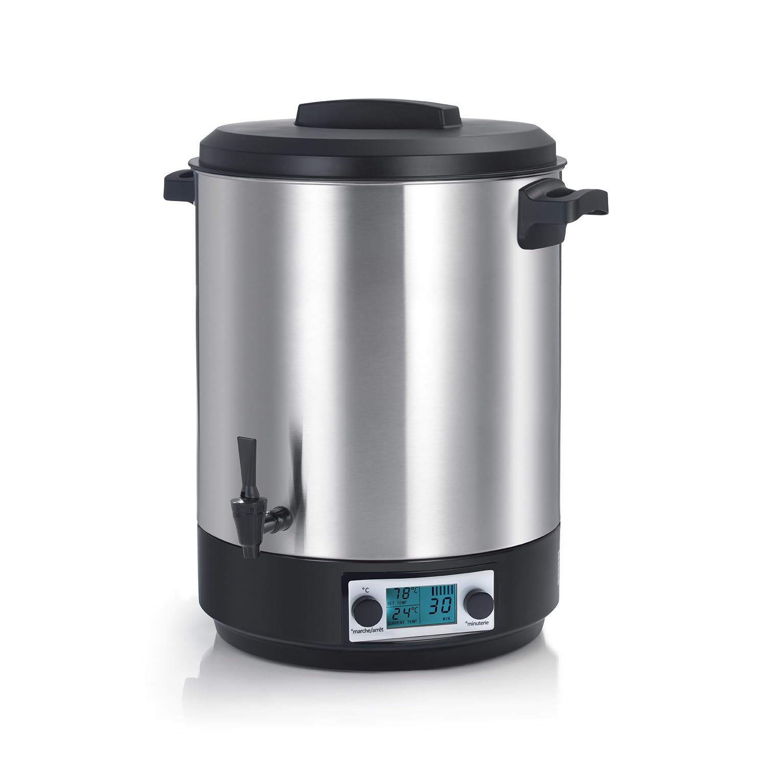 Bouilleur de bocaux électrique cuve inox avec écran lcd, robinet et minuteur 39l 2500w