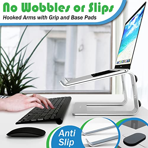 Laptop-Stand-for-Desk-Computer-Stand-for-Laptop-Laptop-Riser-Apple-Macbook-Stand-Dell-HP-Macbook-Pro-Air-Comes-with-Grip-Pads-and-Cable-Management-Fits-all-10-17-inch-Laptops-Silver