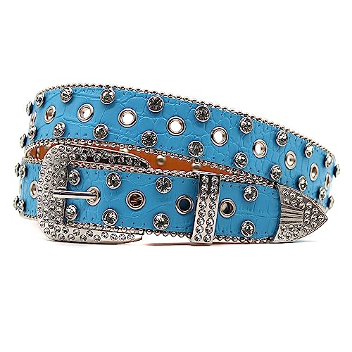 Ceinture rivets cuir pleine fleur style western punk pour jean