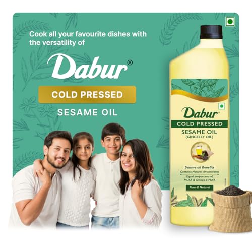Image of Dabur Cold Pressed Sesame(Gingelly) Oil, 1 L