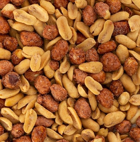 Image of Belmont Peanuts Gourmet Maple Bourbon Butter Toffee Mixer with Maple Bourbon-Spiced Sea Salt and Butter Toffee Virginia Peanuts, 18 oz (1 Pack) - Simple Ingredients, No Preservatives, Hand Seasoned