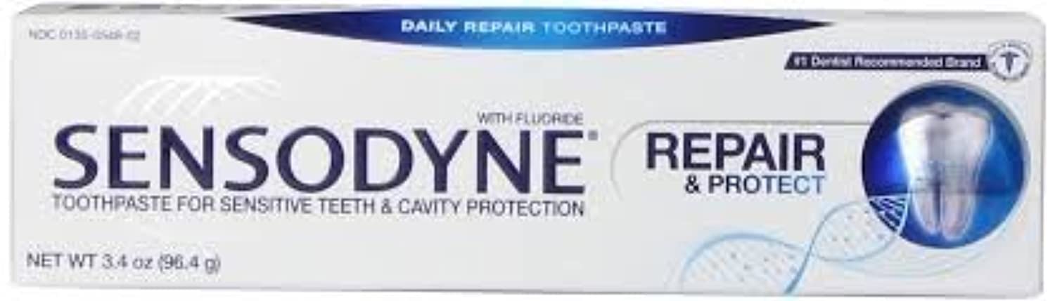 SensodyneToothpaste - Repair & Protect - Daily Repair W/Fluoride, 3.4 Oz, Pack of 2