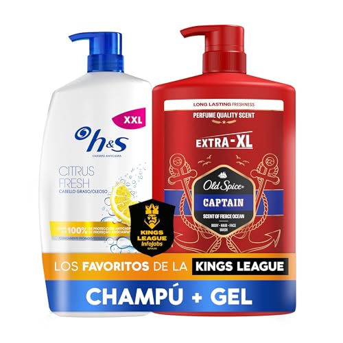 H&S Citrus Fresh Champú Anticaspa Para Pelo Graso, Blanco, 1000 ml, Old Version