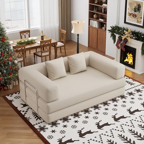 La Mejor Selección de Sofas Cama disponible en línea. 42 BSHOMGI - Sofá cama plegable 4 en 1 con relleno de espuma, sofá de dos plazas convertible, sofá plegable sin huesos, para sala de estar, cama de invitados, sala de juegos...