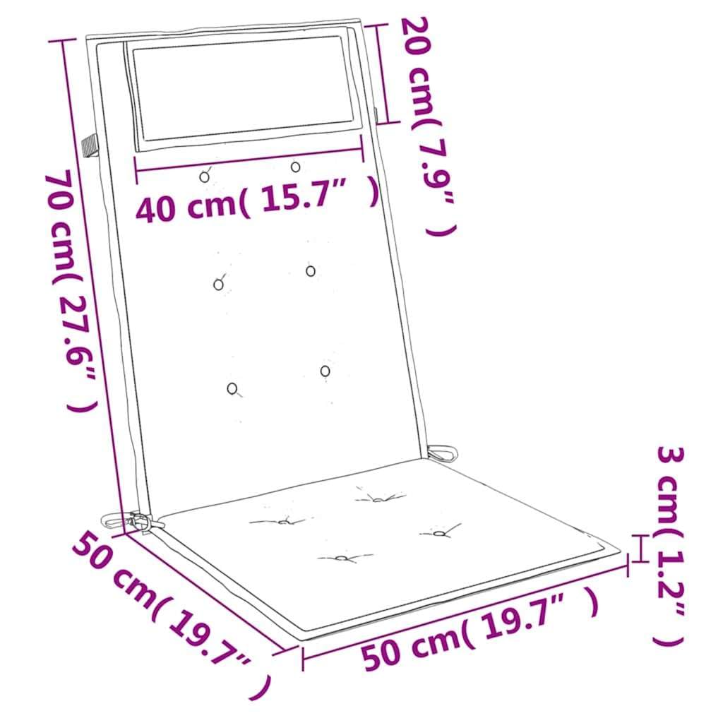 vidaXL Cojines de Silla con Respaldo Alto 4 uds Tela Oxford Gris Taupe, cojín, cojín para Silla, cojín para Asiento, cojín para sillón