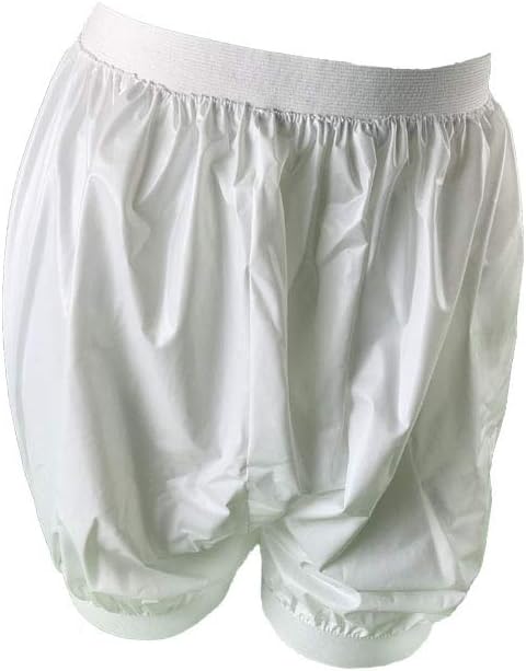 Adult Incontinence Pull-on Plastic Comfort Pants (Medium, White)