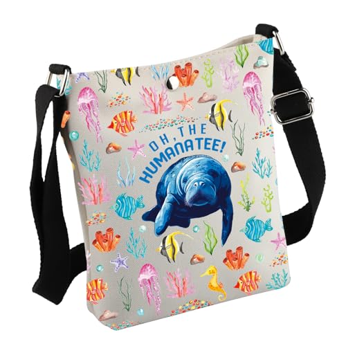 Funny Manatee Crossbody Bag Manatee Lover Bag Manatee Mom Gift Sea Cow Gift Sea Animal Gift