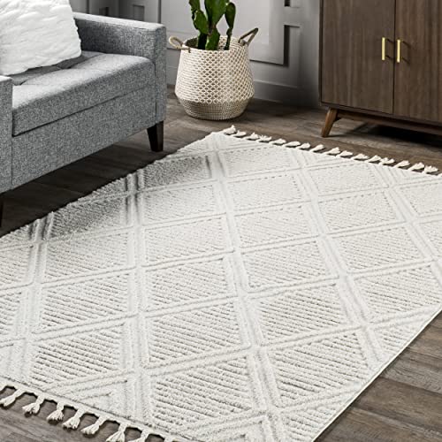 Rugs Usa X Arvin Olano Balboa Textured Tile Area Rug, 4' X 6', Ivory #TOP7