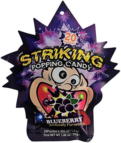 (20 Pouches) Striking popping candy X 5 Packs (BLUEBERRY)