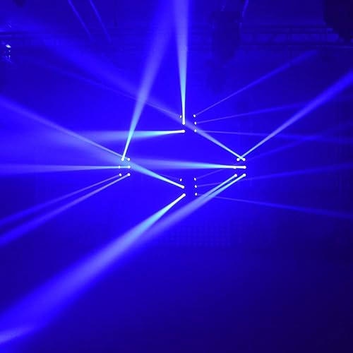 Miniatura 9 de LOYALHEARTDY Luz de escenario de cabeza móvil, 6 cabezales RGBW Sharpy Beam DJ Party Disco luz estroboscópica DMX 4 modo de juego para festival de
