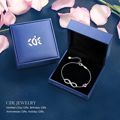 Cde Infinity Heart Symbol Charm Link Bracelet For Women 925 Sterling Silver Stainless Steel Adjustable Anniversary Jewelry Birthday Gifts For Women Wife Girlfriend Her #TOP5
