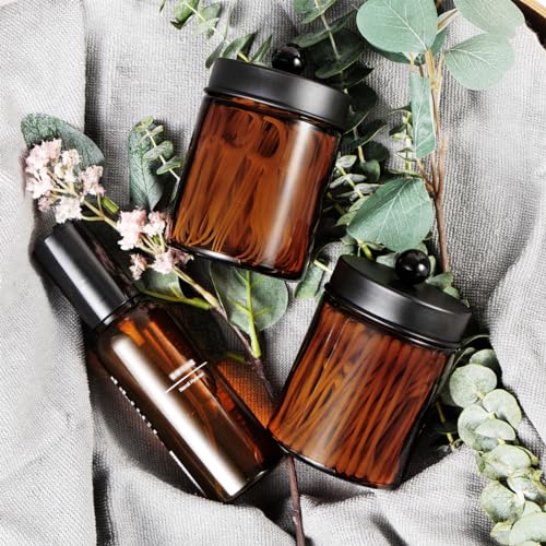 Amber-Glass-Qtip-Holder-Apothecary-Jar-Qtip-Dispenser-with-Metal-Lid-3-Pack-Containers-Vanity-Canister-Organizer-Storage-Bathroom-Accessories-Set-for-Cotton-Swab-Ball-Pad-Floss