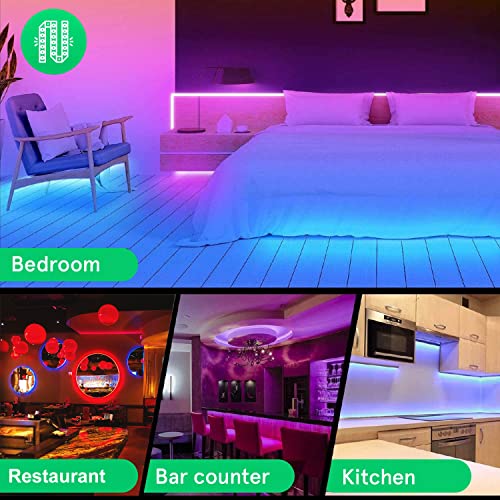 Rgb Cob Led Strip Light Kit, 630Leds/M 16.4Ft/5M Multicolor Change Light Strip With Dc24V Adapter And 20 Key Remote, Music Sync Flexible Led Tape Lights For Bedroom,Hotel,Bar,Party,Diy Lighting #TOP2