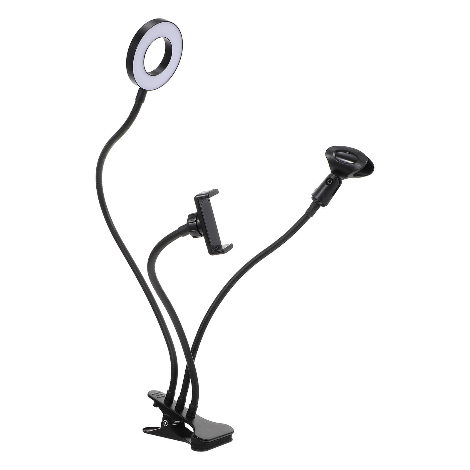 Adjustable Laptop Ring Light Fill Light with USB Power Supply and Phone Clamp Black Ring-Shaped LED for Live Streaming and Video Conference-image-34