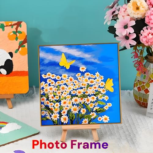 Image of SARBUTER 2 Pcs Simple Wooden Easel Stand, Wood Tabletop Display Easels, Portable Outdoor Sketching Easel for Displaying Photos Decorative Paintings Art Crafts (Wood Easels*2)