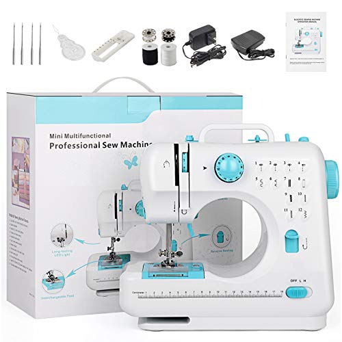 Mini Sewing Machine for Begginers Portable Electric Crafting Mending Machine with 12 Built-in...