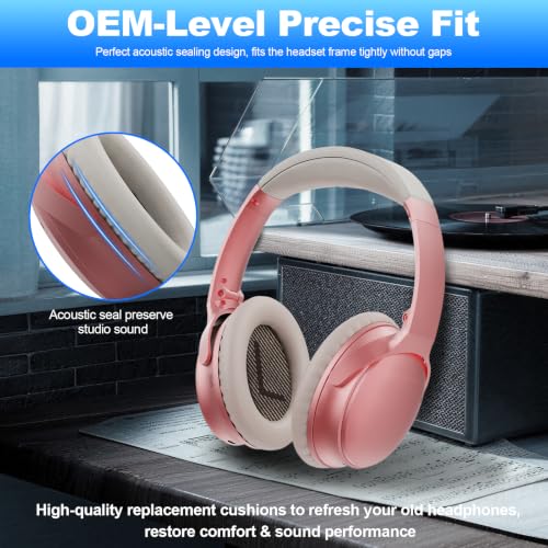 Almohadillas de reemplazo OOL para auriculares Bose QuietComfort 35 (QC35) y QuietComfort 35 II (QC35 ii), cojines para orejas con cuero más suave, espuma aislante de ruido y grosor adicional (blanco) miniatura 4