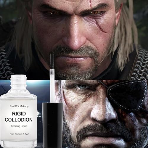 CCbeauty Halloween Rigid Collodion with Brush 0.5 fl oz, Cosmetic Scarring Liquid, SFX Scar Makeup for Special Effects, Stage, Cosplay, Costume, Film, Theatre - Thumbnail 7