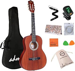 ADM 3/4 Size Kids Classical Guitar, Children Spanish Guitar Beginner Pack, Junior Acoustic Guitar Starter Kit with Complete Accessories, Unique Christmas Gifts Guitar (36 Inches, Nylon Strings)