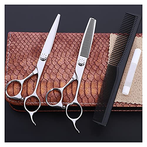 Ciseaux de coiffure à dents et lames plates pour coupe de cheveux homme - 5