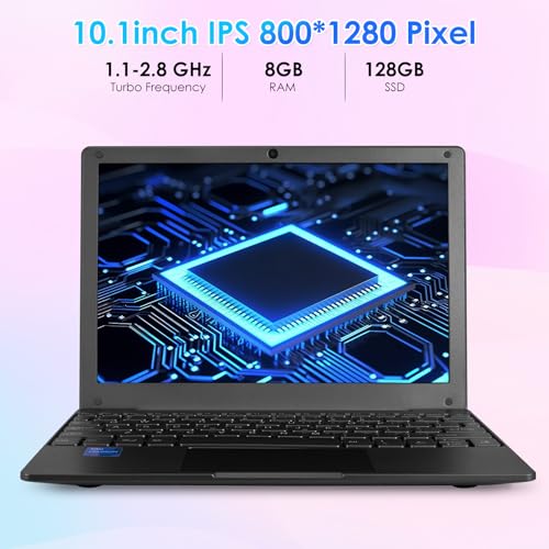Image of Portable Mini Education Laptop Computer with in tel Celeron N4020 CPU 8GB RAM 128GB SSD HD IPS Screen, Laptop Computer for Learning, Office Work (Gray)