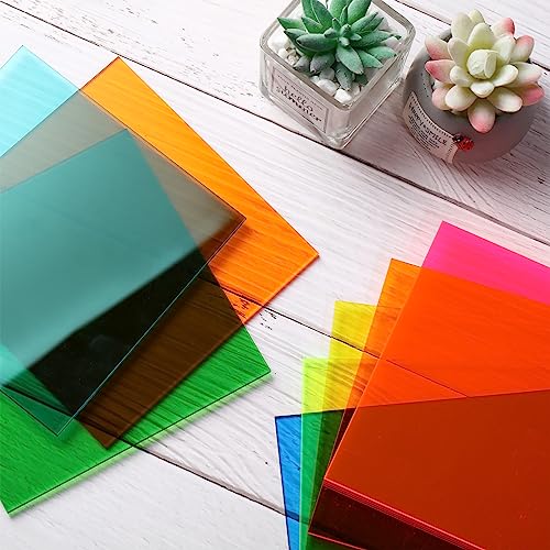 Image of Geetery 30 Pcs Colored Acrylic Sheets, 6 x 6 x 1 /8 Inch Thick Translucent Cast Acrylic Sheet,Plastic Boards for Back to School DIY Project Picture Frame,Art Crafts Laser Cutting Engraving, 15 Colors
