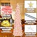 HMASYO 6 FT Pop Up Tinsel Christmas Tree with 100 LED Timer Lights & Remote, Pink Collapsible Artificial Pencil Tree with Snowflake Ornaments Xmas Decoration for Home, Office, Party, USB Powered