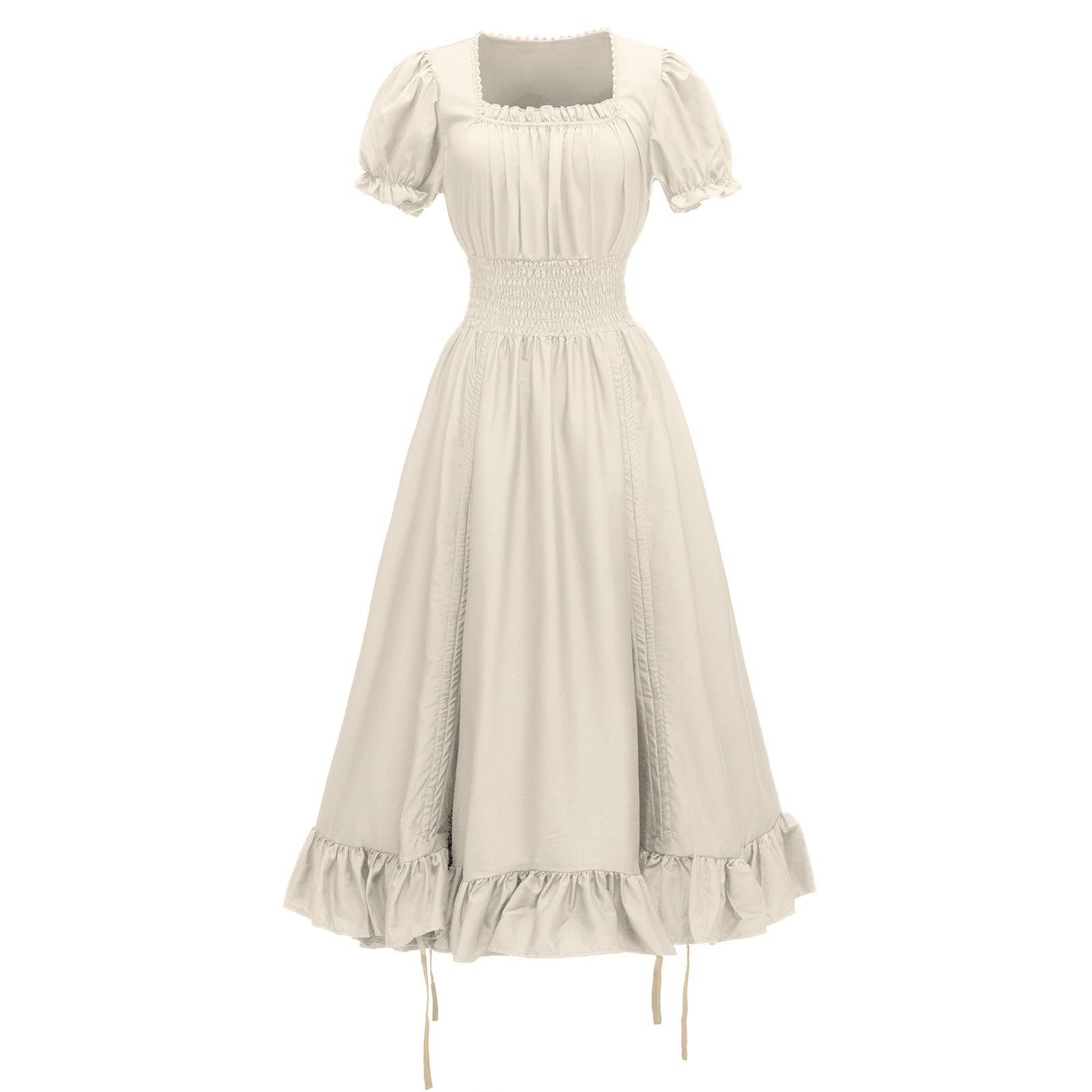 Renaissance Peasant Costume for Women Retro Medieval Chemise Dress 1700S Victorian High Low Dress Ball Gown