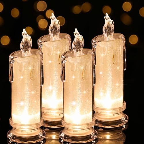4PCS White LED Candles (D:2.5