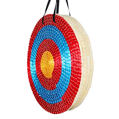 Huntingdoor Diana tradicional de tiro con arco 50 x 50 cm, hecha a mano fija de paja resistente a la intemperie disco objetivo para practicar al aire libre flecha y arco caza accesorios