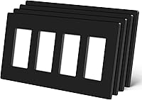 Vista 27 de CML - Placa de pared decorativa sin tornillos, 2 cubiertas de salida de bandas, paquete de 4 placas decorativas para interruptor de luz, cara lisa