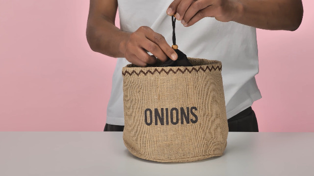 Sac à Oignons Et Pommes De Terre En Toile - Grand 25x36 Cm, Lavable, Cordon De Serrage, Rangement Légumes - 4