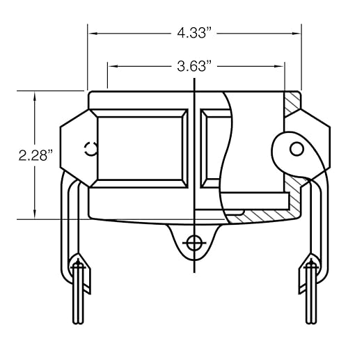 Miniatura 2 de Gloxco Montaje de leva y ranura, aluminio, tipo DC, tapón antipolvo de 3.0 in (CAM-30-DC-AL)