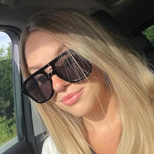 Lunettes de soleil au design géométrique double pont et nuances de verres protecteurs