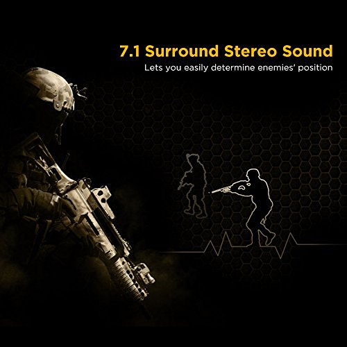 EasyAcc Cuffie Gaming Canale Stereo Suono Surround Virtual 7.1 Over-Ear Headset con Microfono Flessibile, Deep Bass, Switch di Vibrazione e Controllo Volume per PC, PS4 - Nero