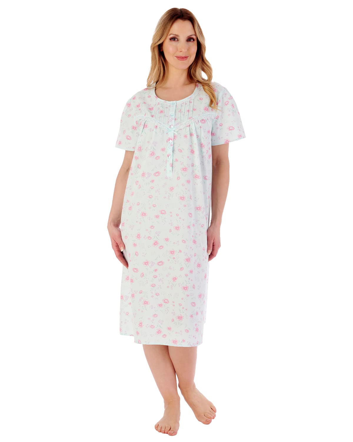 Slenderella Short Sleeve Cotton Nightie ND02200 Mint 24-26