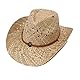 Cowboyhut aus Stroh, Panama, mit Westernband, Unisex, Einheitsgröße, für Herren, Damen, für den Sommer, Coachella, Strand, brasilianischer Country-Stil, Bohème, Indiana, Naturbast, XH-99, One size