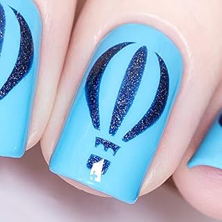 Whats Up Nails - Hot Air Balloon Vinyl Stencils for Nail Art Design (1 Sheet, 20 Stencils)