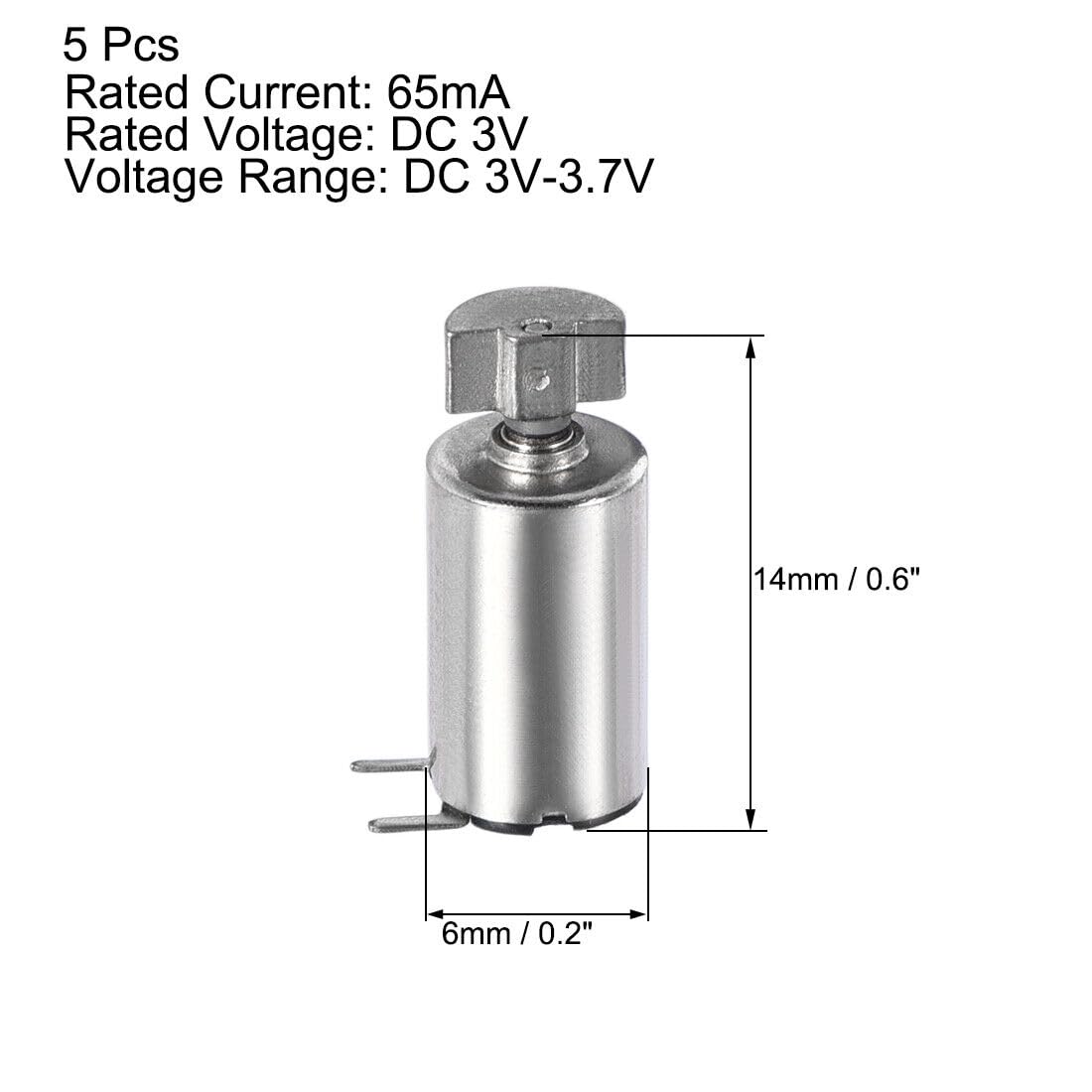 Micro Mini Hollow Cup Vibration Motors DIY DC 3V-3.7V 65mA 14x6mm 10Pcs