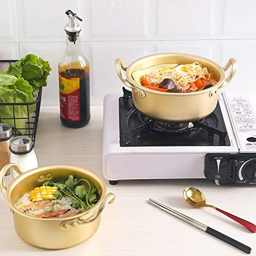Home Practical Aluminum Alloy Noodle Cooking Pot Multipurpose Yellow Aluminum Stockpot Instant Noodles Pot