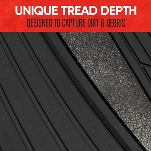 Motor Trend ChromeTech Car Floor Mats Full Set - Durable Rubber Floor Mats for Cars with Two Tone Accent, All Weather Interior Protection for Front and Rear with Non-Slip Backing, Gunmetal Chrome by Motor Trend - Used condition - Image 8