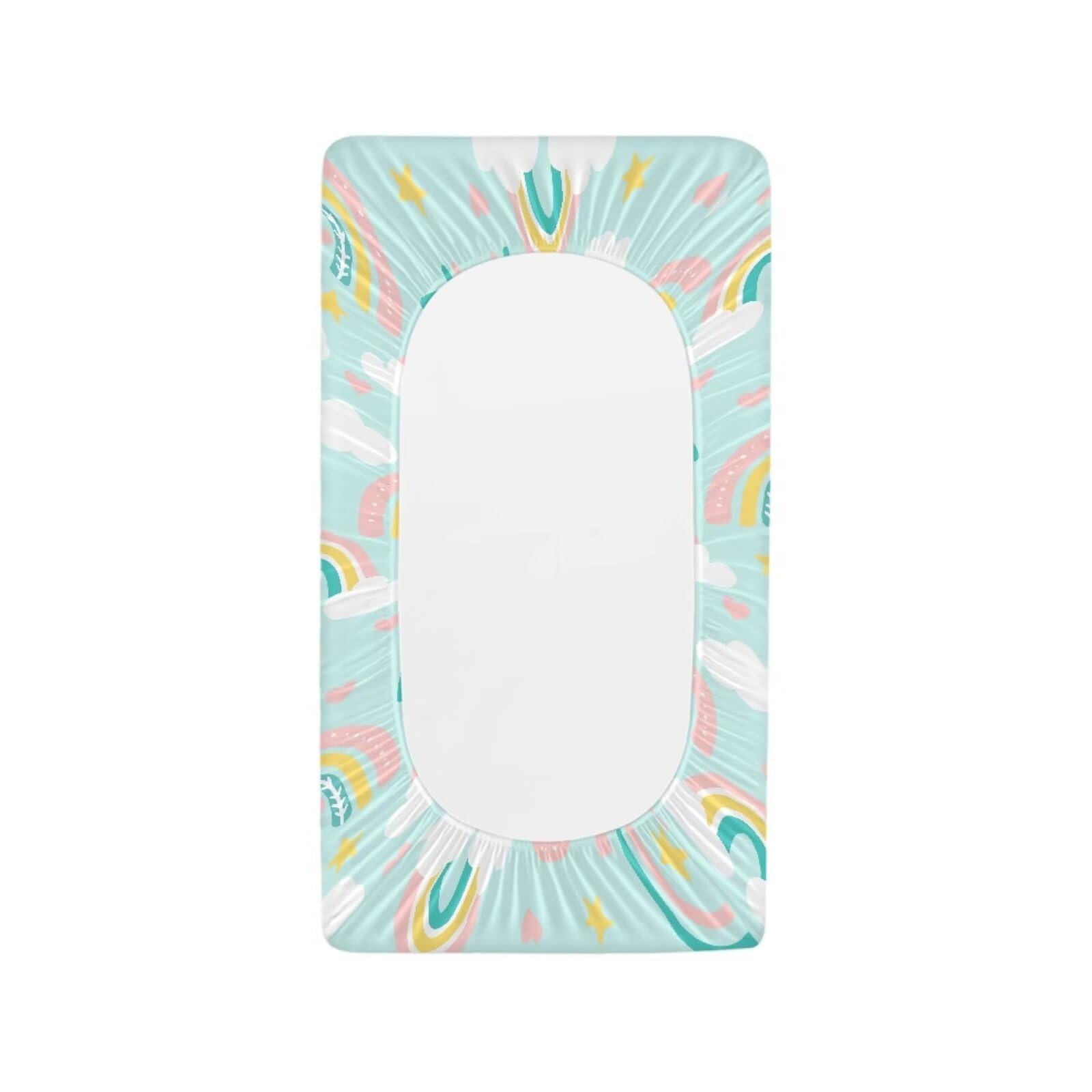 XXQGOMG Changing Pad Covers for Boys Girls, Rainbow Diaper Changing Table Pad Cover Soft Breathable Changing Mat Cover for 32''x16