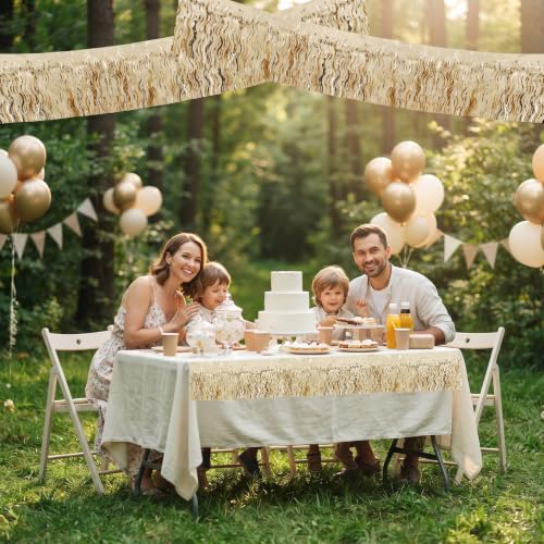 Image of BEISHIDA 3 Pack Champagne Wavy Foil Fringe Garland 30ft Tinsel Wall Decor