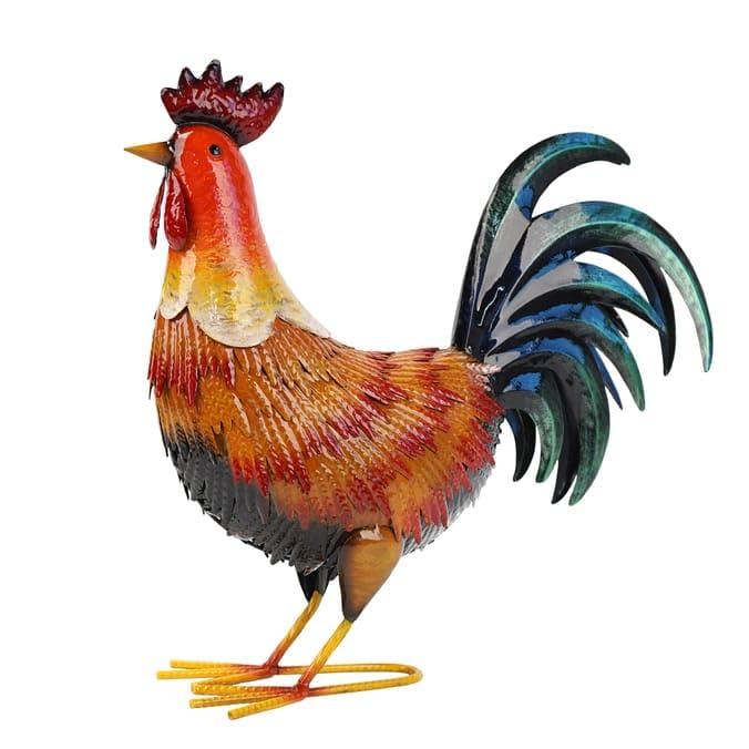 rightclick Metal Hen Garden Decorative Ornament | Garden Animal Ornament | Metal Standing Rooster Ornament | Hen Sculpture Outdoor Figurines for Patio, Porch, Garden Yard Art & Outdoor Lawn.